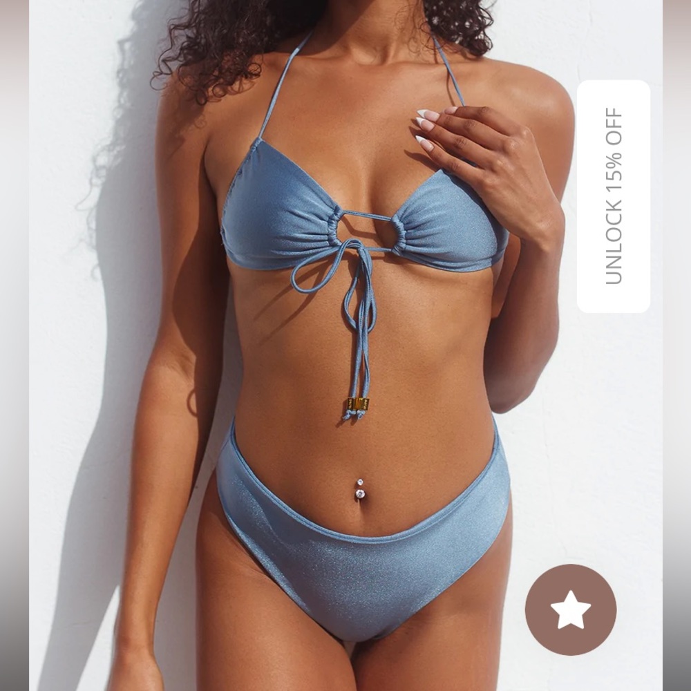 BRAND NEW SWIM TOP - Serei Swim Bikini Top - Selena Top in Luxe Ice Blue size M